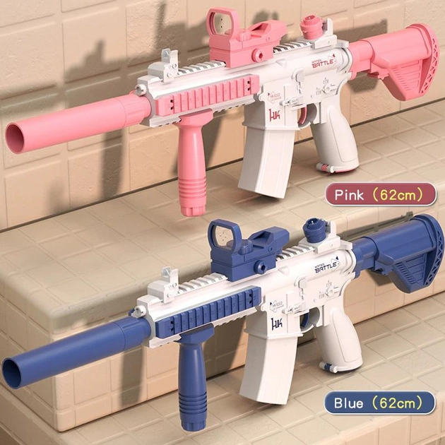 Дитячий електричний акумуляторний водяний автомат із прицілом Water Gun M416, Blue - зображення 2