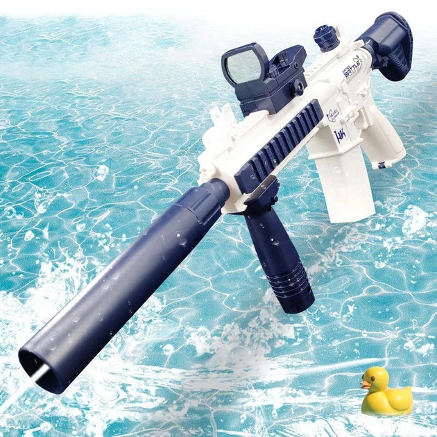 Дитячий електричний акумуляторний водяний автомат із прицілом Water Gun M416, Blue - зображення 4