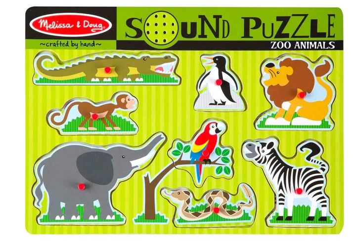 Puzzle Melissa and Doug Zoo Animals Sound 8 elementów (0000772107273) - obraz 1