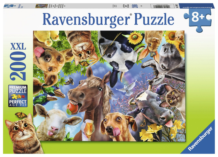 Пазл Ravensburger Funny Farmyard Friends 200 елементів (4005556129027) - зображення 1