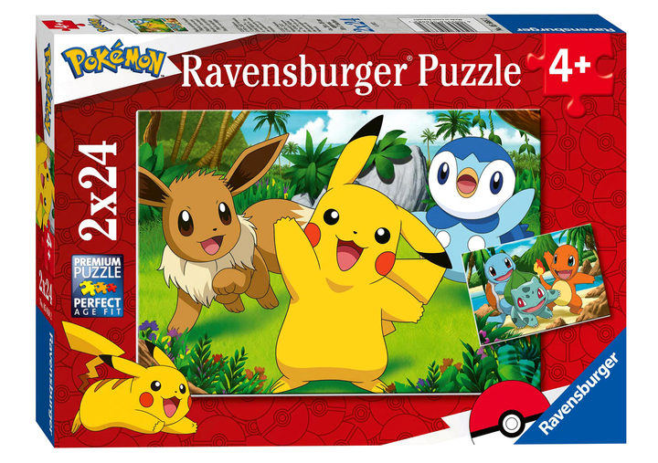 Puzzle Ravensburger Pokémon 2 x 24 elementy (4005556056682) - obraz 1