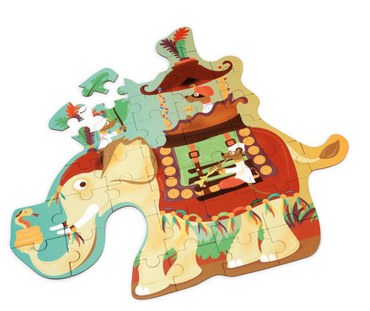 Puzzle konturowe Scratch Elephant 37 elementów (5414561811299) - obraz 3