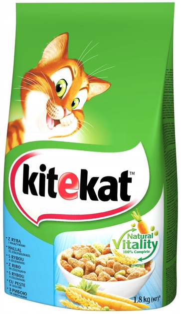 Sucha karma dla kotów Kitekat Ryba z warzywami 1.8 kg (5900951279881) - obraz 1