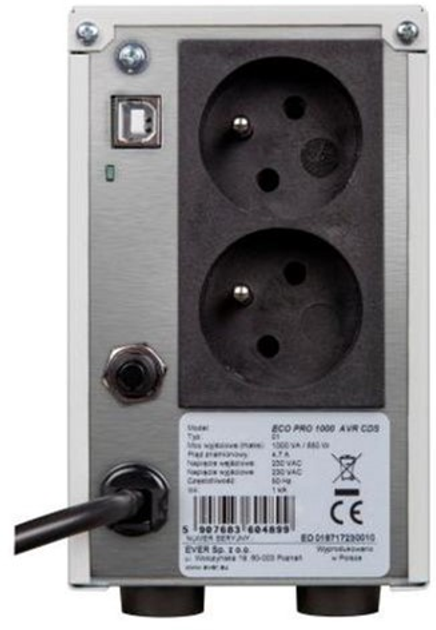 ДБЖ Ever ECO Pro 1000VA (650W) AVR CDS White (W/EAVRTO-001K00/00) - зображення 3