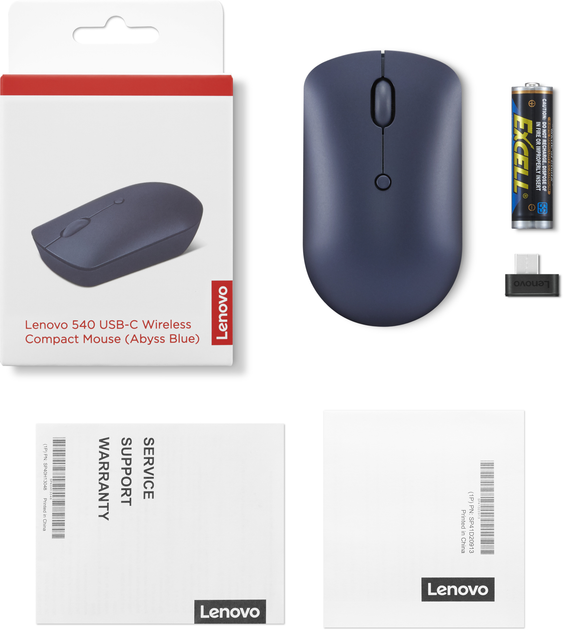 Мышь Lenovo 540 USB-C Wireless Compact Mouse Abyss Blue (GY51D20871) - изображение 7