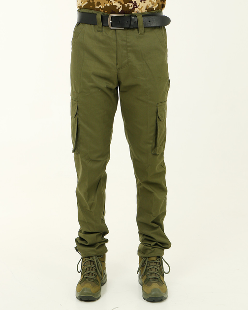 Мужские брюки-карго повседневные, штаны карго хаки ткань канвас 52 - изображение 1