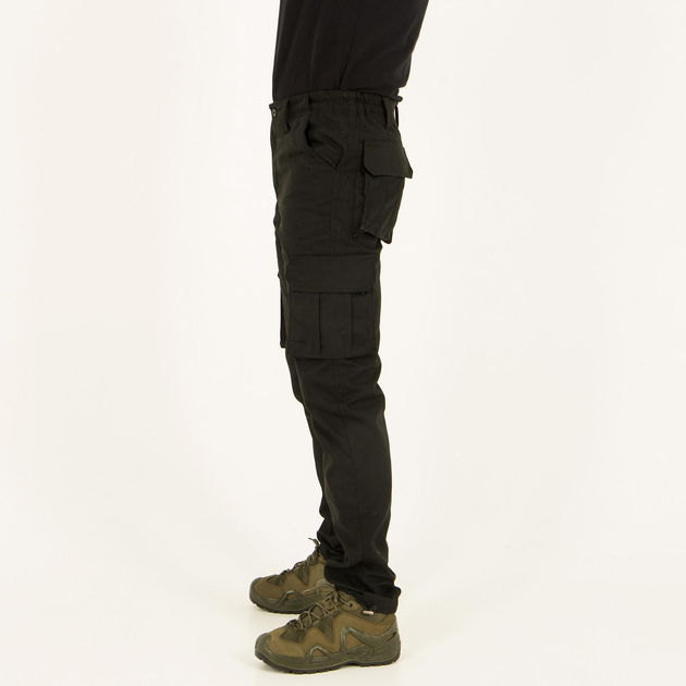 Штани чоловічі Карго повсякденні з кишенями, тканина канвас, колір чорний, 46 - зображення 2