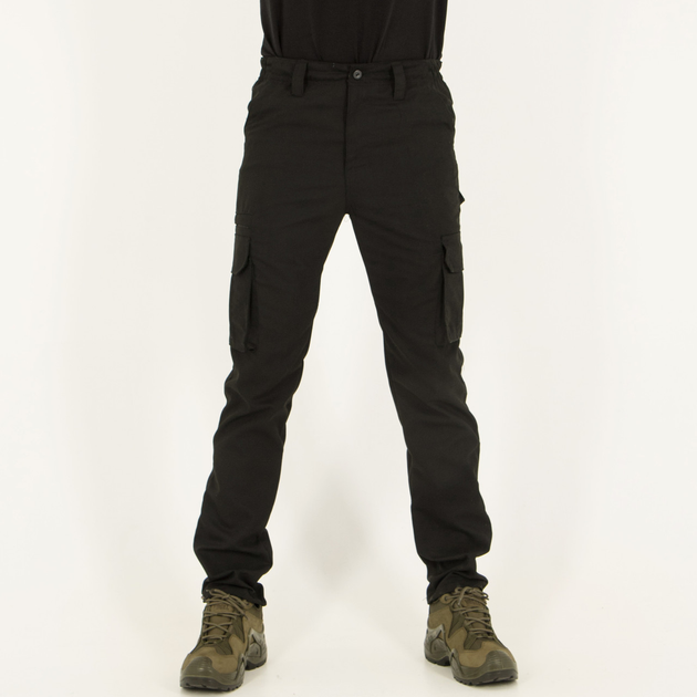 Брюки мужские Карго повседневные с карманами, ткань канвас, цвет черный, 54 - изображение 1
