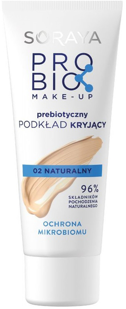 Podkład do twarzy Soraya Probio Make-Up prebiotyczny kryjący 02 Naturalny 30 ml (5901045089843) - obraz 1