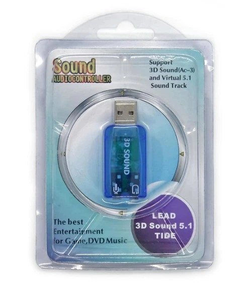 Внешняя звуковая карта USB 2.0 мікрофон, адаптер USB2Sound (3D 5.1 виртуально) (831586395) Черный - Фото 3 Внешняя звуковая карта USB 2.0 мікрофон, адаптер USB2Sound (3D 5.1 виртуально) (831586395) Черный - изображение 3