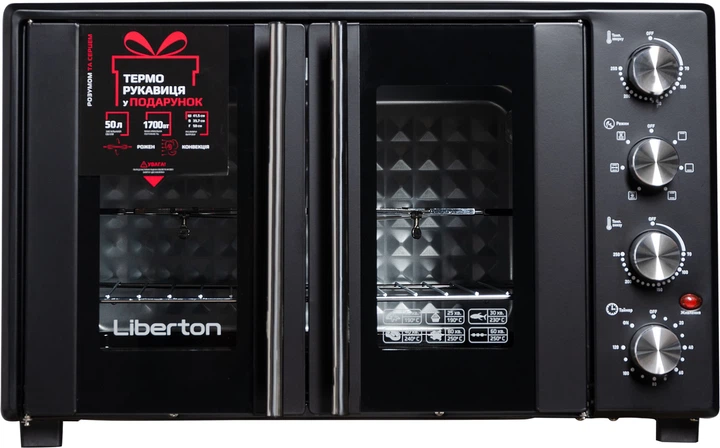 Настільна духовка LIBERTON LEO-500 Black - зображення 2