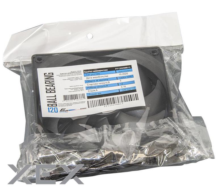 Вентилятор FRIME 120x25 Black BB 3-pin+Molex (FF12025BB13) - изображение 2