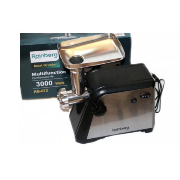 Электрическая мясорубка Rainberg RB-672 Original соковыжималка 3000W Черный - изображение 6