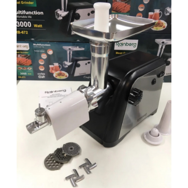 Электрическая мясорубка Rainberg RB-672 Original соковыжималка 3000W Черный - изображение 7