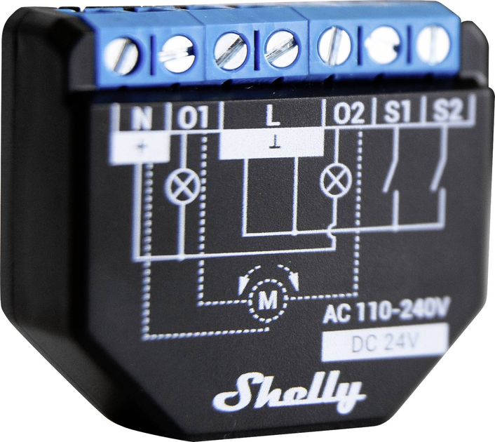 Розумний перемикач Shelly "Plus 2PM" Wi-Fi двоканальний 10 А облік електроенергії (3800235265031) - зображення 1