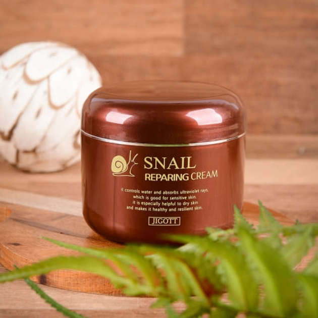 Восстанавливающий крем Jigott Snail Repairing Cream с экстрактом слизи улитки 100 мл (8809210036517) 