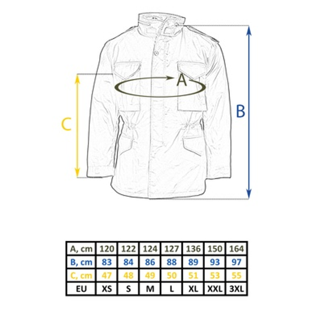 Куртка з підстібкою US STYLE M65 FIELD JACKET WITH LINER Олива XS - зображення 2