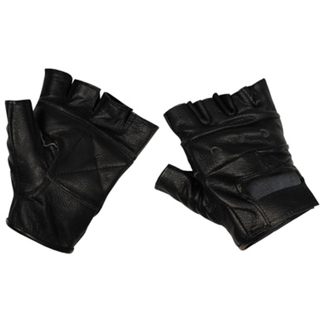 Безпалі шкіряні рукавиці MFH «Deluxe» Black M - зображення 1