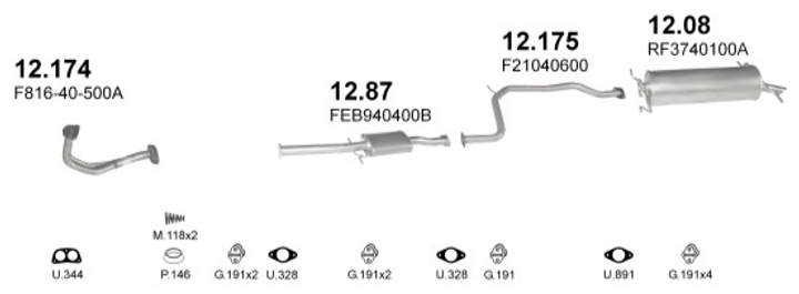 Труба принимающая Mazda 626 1,8-8V , 1,8-12V 87-91 Polmostrow (12.174) (852174) - изображение 2