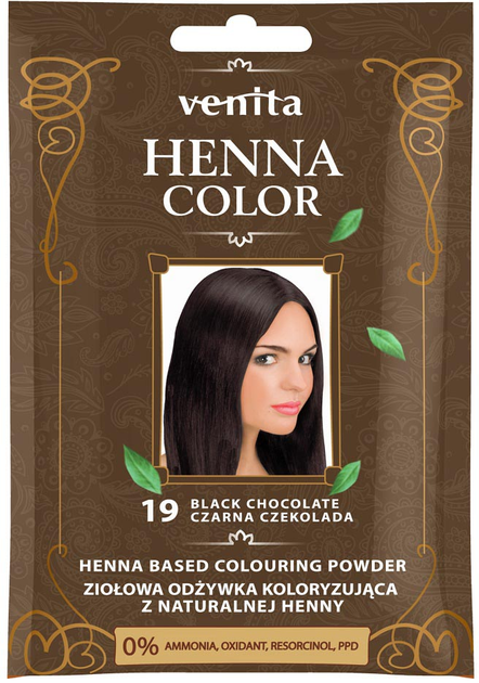 Odżywka Venita Henna Color ziołowa koloryzująca z naturalnej henny 19 Czarna Czekolada (5902101511476) - obraz 1