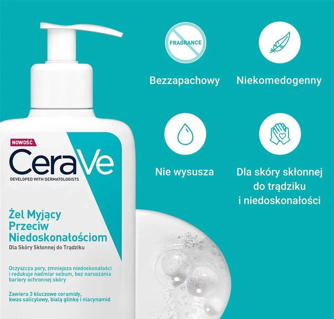 Żel CeraVe głęboko oczyszczający do skóry twarzy i ciała z niedoskonałościami 236 ml (3337875784054) - obraz 3