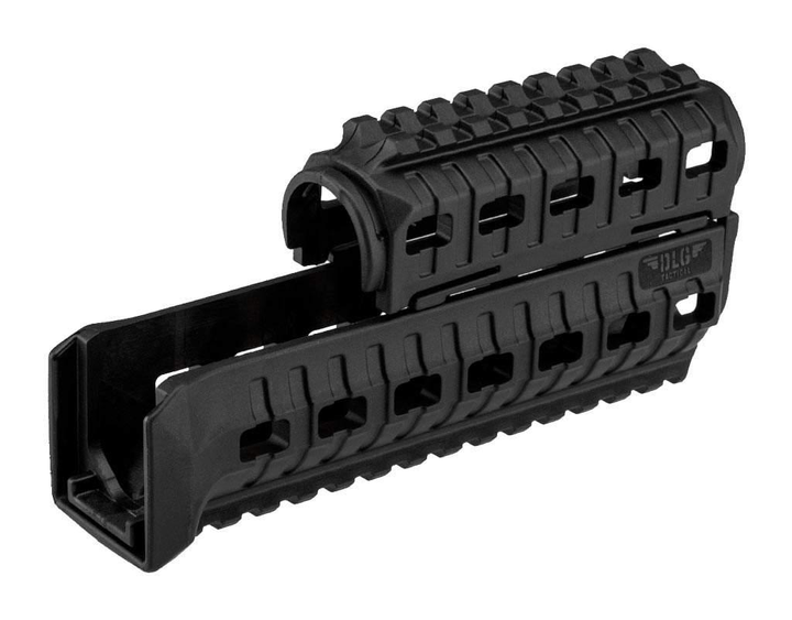 Цевье DLG Tactical для АК-47/74 с 2-мя планками Picatinny + слоты M-LOK (полимер) черное - изображение 2