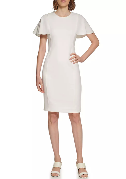 Акція на Сукня-футляр коротка демісезонна жіноча Calvin Klein 625971694 12 (L) Біла від Rozetka