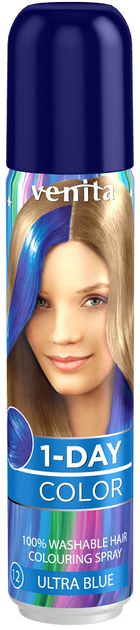 Фарба-спрей для волосся Venita 1-Day Color Сапфіровий синій 50 мл (5902101517331) - зображення 1