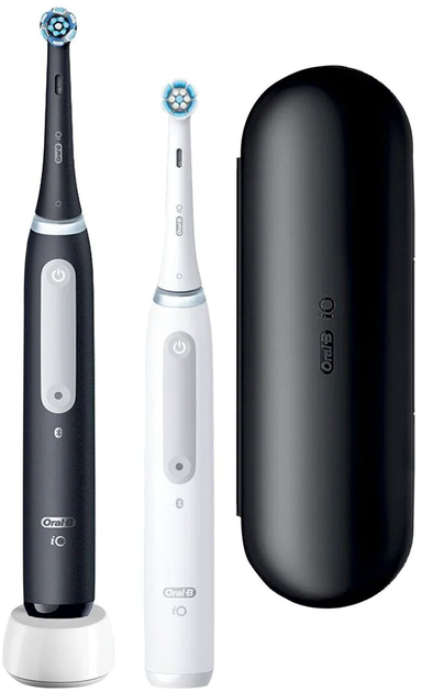 Набір електричних зубних щіток Oral-B iO4 Duo Black UCB and White SC (4210201414742) - зображення 1