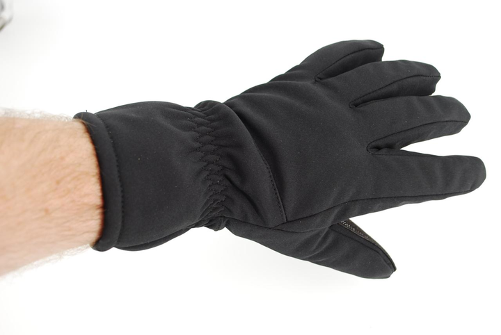 Тактичні теплі рукавички softshell 9100_L_Black - зображення 2