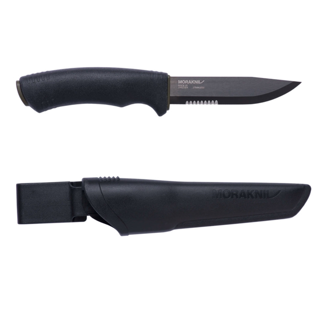 Туристический нож из нержавеющей стали Morakniv Bushcraft Black SRT (чёрный) - изображение 1