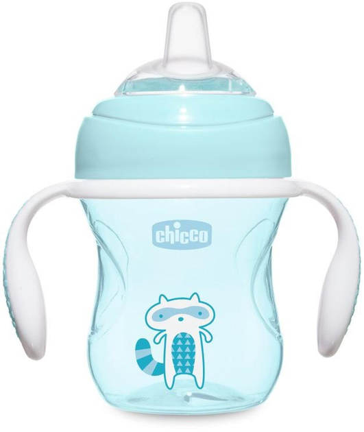 Kubek pierwszy Chicco Transition Cup treningowy z miękkim ustnikiem 4 m + Boy 200 ml (8058664069989) - obraz 1