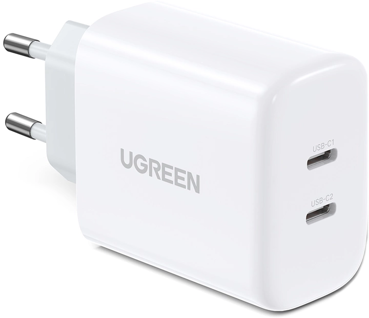 Мережевий зарядний пристрій UGREEN CD243 PD 40 W Smart Fast Charger 2хType-C White (10343) - Фото 1 Мережевий зарядний пристрій UGREEN CD243 PD 40 W Smart Fast Charger 2хType-C White (10343) - зображення 1