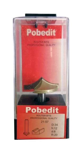 Фреза пазовая фасонная D-34 мм, R-20 мм, d-8 мм Pobedit P-2157-3408 - изображение 2