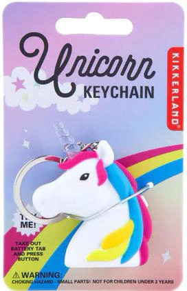 Brelok Kikkerland Unicorn LED keychain (KRL78-EU) (0612615092303) - obraz 1
