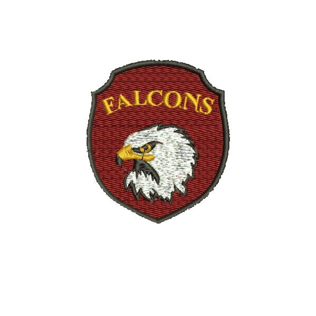 Шеврон на липучці (велкро) FALCONS 8х7,1 см Червоний 7075 - изображение 1