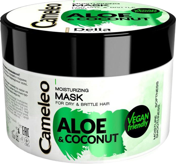 Maska Delia Cosmetics Cameleo Aloes i Kokos nawilżająca do włosów suchych i łamliwych 200 ml (5901350483329) - obraz 1