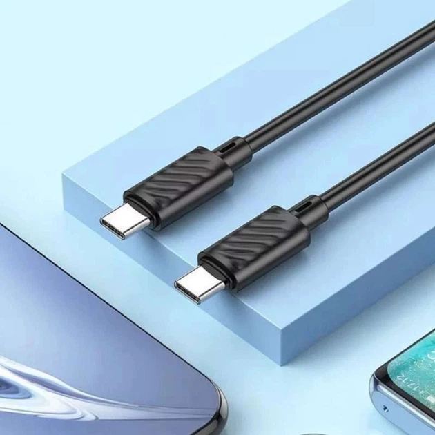 Кабель HOCO X88 Gratified 60W передача даних для Type-C to Type-C Black - зображення 4