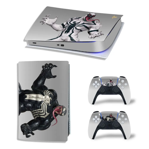 Виниловая наклейка для Sony PlayStation PS5 Venom Silver 360 - Фото 1 Виниловая наклейка для Sony PlayStation PS5 Venom Silver 360 - изображение 1