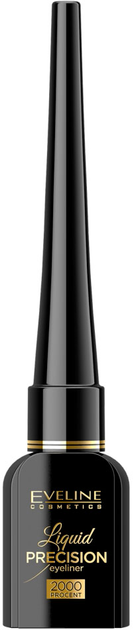 Eyeliner Eveline Cosmetics Liquid Precision Liner 2000 Procent matowy w płynie Matt Black 4 ml (5901761910797) - obraz 1