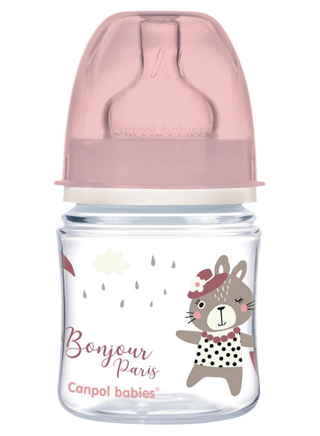 Butelka Canpol Babies EasyStart szeroka antykolkowa różowa 120 ml (5901691844360) - obraz 1
