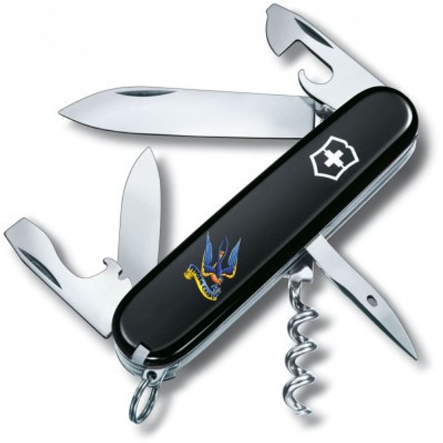 Ніж Victorinox Spartan Ukraine 91 мм Чорний Тризуб-Ластівка + Слава Україні (1.3603.3_T1220u) - изображение 1