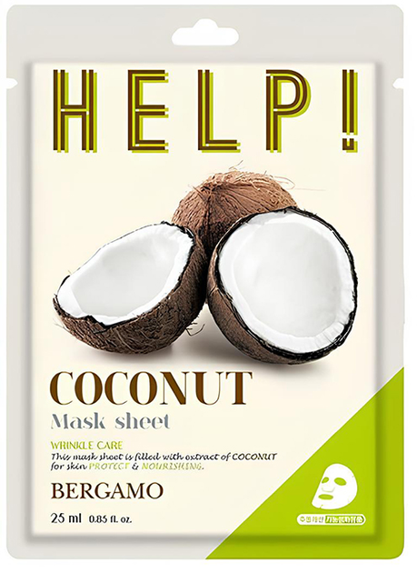 Maska do twarzy Bergamo Help Sheet Mask Coconut 25 ml (8809414192309) - obraz 1