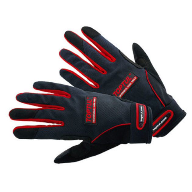 Перчатки комбинированные рабочие (размер XL) Toptul (hoz0009775) Черно-красный - изображение 1