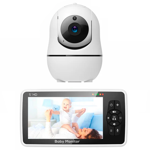 Видеоняня Baby Monitor SM50 портативная видеоняня цифровая с 5 дюймовым LCD экраном Белый (1013-439-00) - изображение 2
