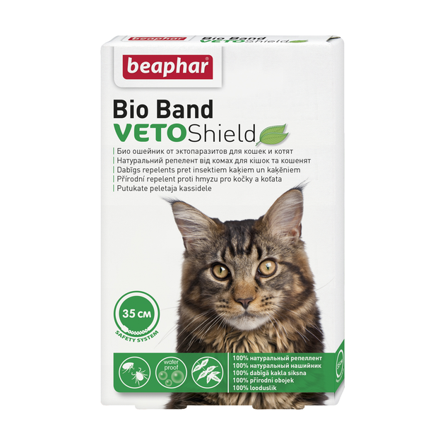 Ошейник Beaphar Bio Collar от блох, клещей и комаров для кошек и котят 35 см - Фото 1 Ошейник Beaphar Bio Collar от блох, клещей и комаров для кошек и котят 35 см - изображение 1