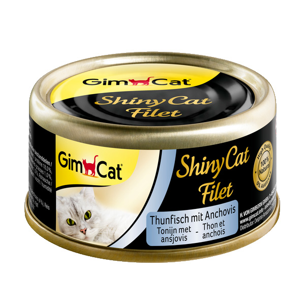 Влажный корм для кошек Gimpet ShinyCat Filet с тунцом и анчоусами 70 г - Фото 1 Влажный корм для кошек Gimpet ShinyCat Filet с тунцом и анчоусами 70 г - изображение 1