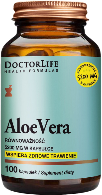 Suplement diety Doctor Life Aloe Vera 100 kapsułek (5903317644422) - obraz 1
