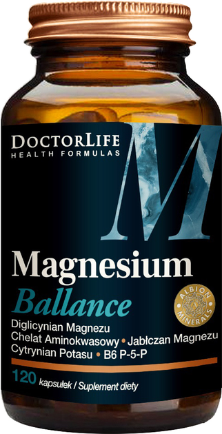Suplement diety Doctor Life Magnesium Ballance cytrynian i jabłczan magnezu 240 mg 120 kapsułek (5906874819944) - obraz 1