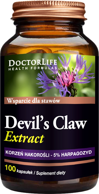 Suplement diety Doctor Life Devil's Claw Extract diabelski szpon czarci pazur 500 mg 100 kapsułek (5906874819289) - obraz 1